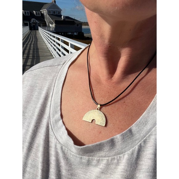 Rainbow necklace on adjustable wax rope (reversible to gold colored metal) - Picture 12 of 12